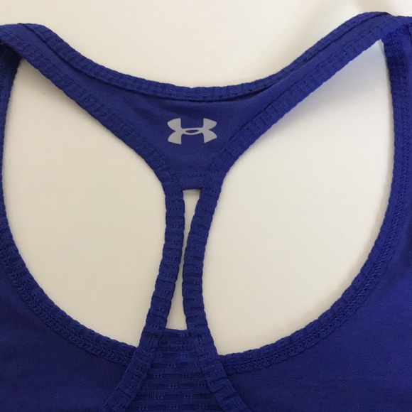 NWOT-Under armour- heat Gear-Blue Workout Top-XS - Picture 9 of 9